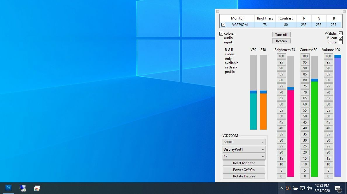 ClickMonitorDDC setting window