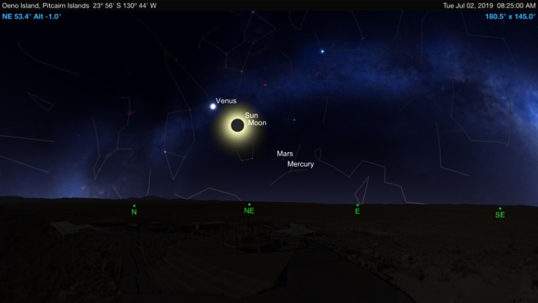 Oeno Island Eclipse Circumstances