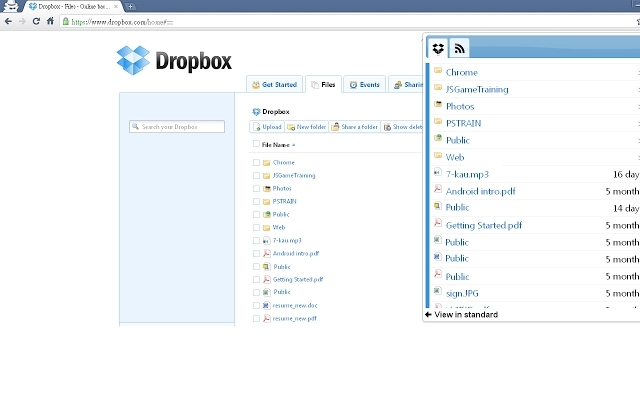Extend Dropbox in the Browser