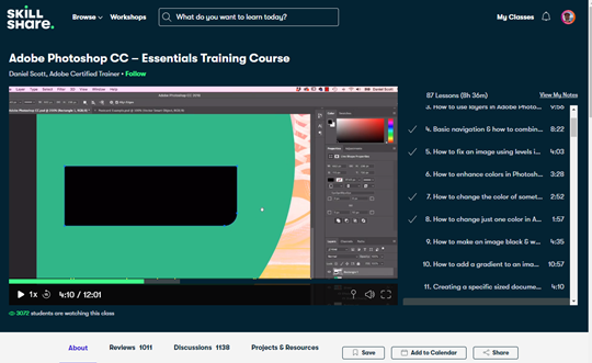 Skillshare—Best for Subscription-Based All-You-Can-Learn Training With a Social Component