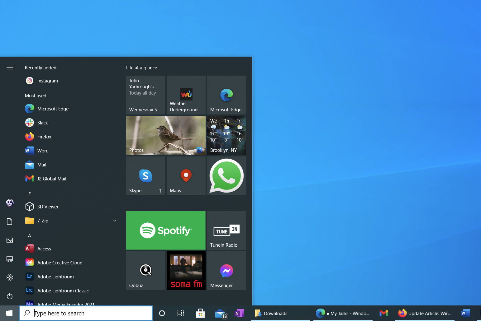 Windows 10 Start Menu