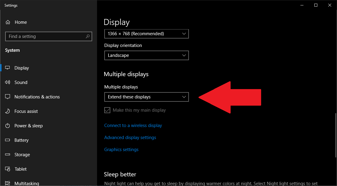 display settings