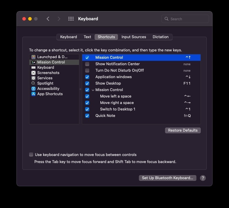 keyboard settings for mac