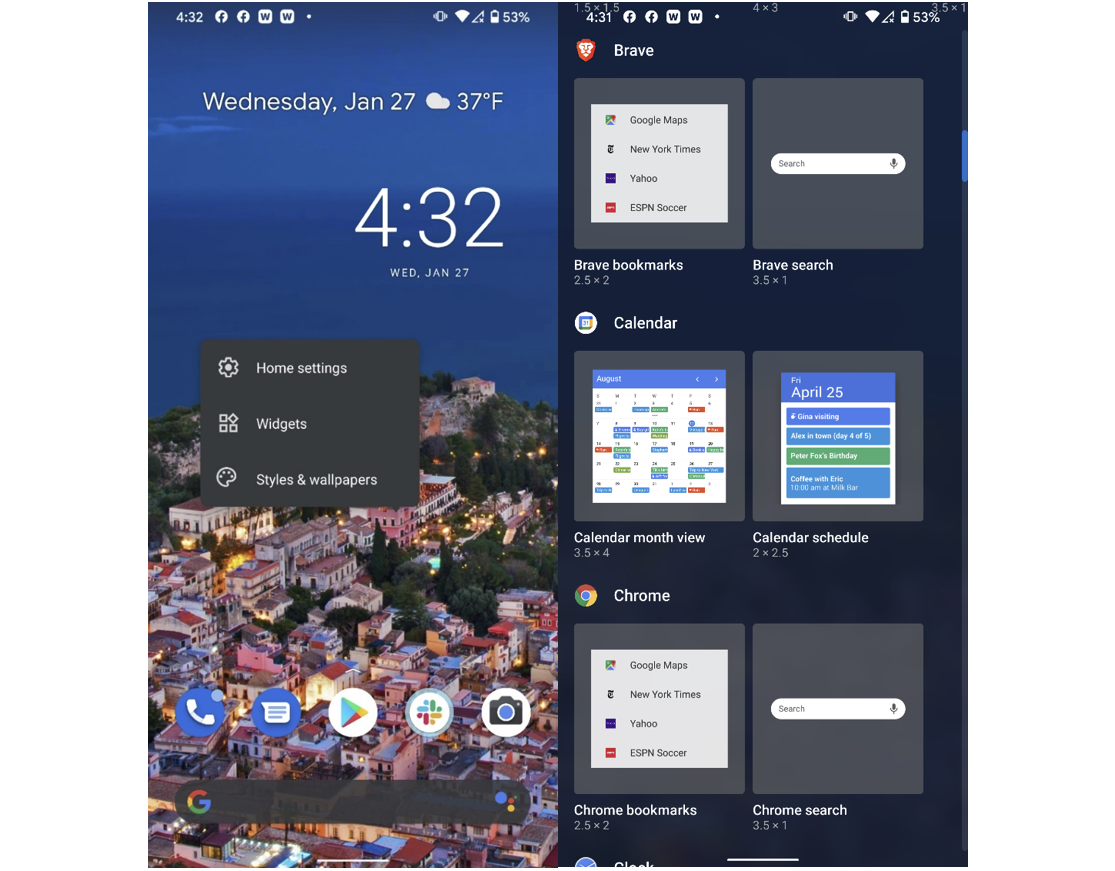 Add Widgets and Customize Home