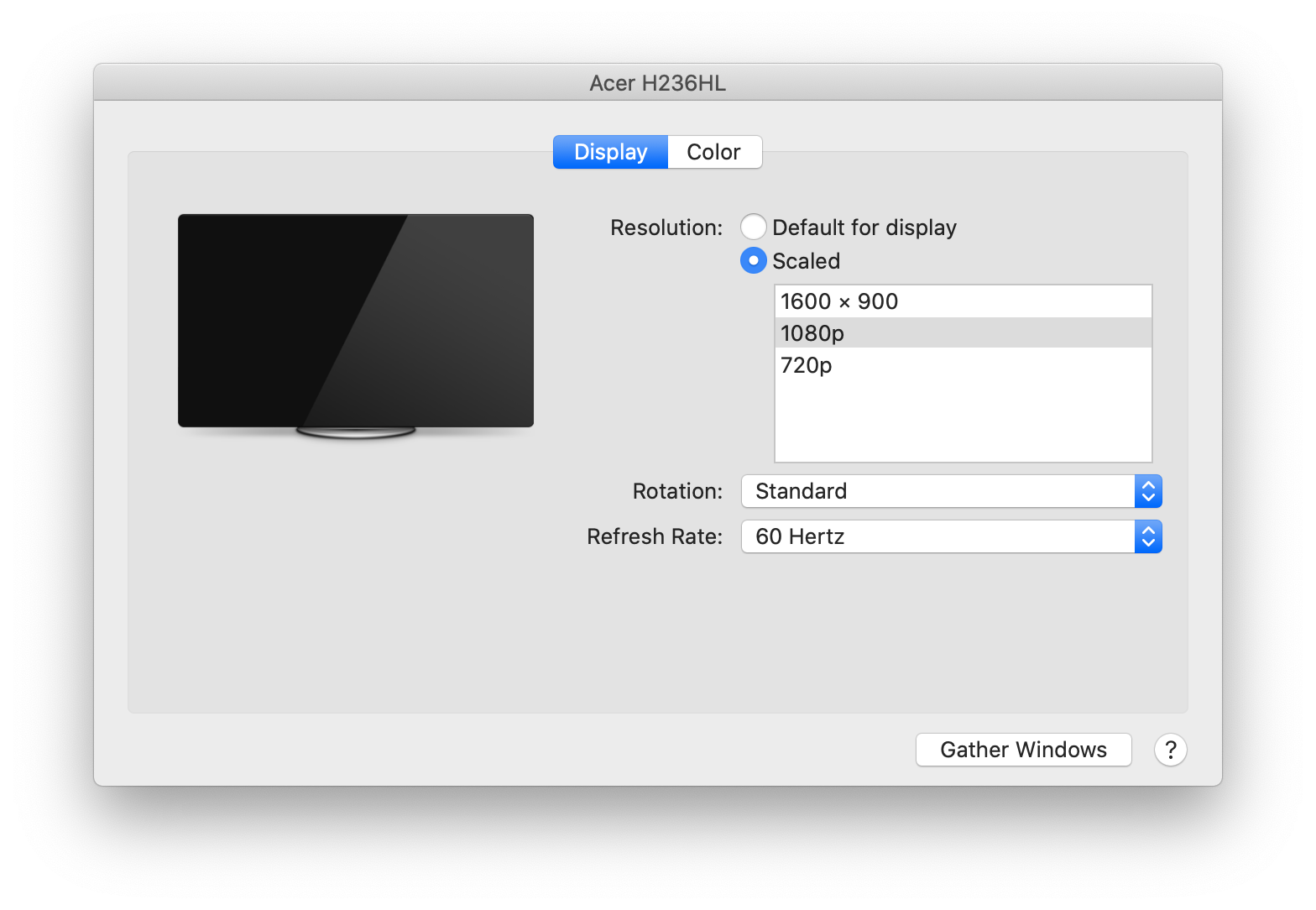 mac monitor settings