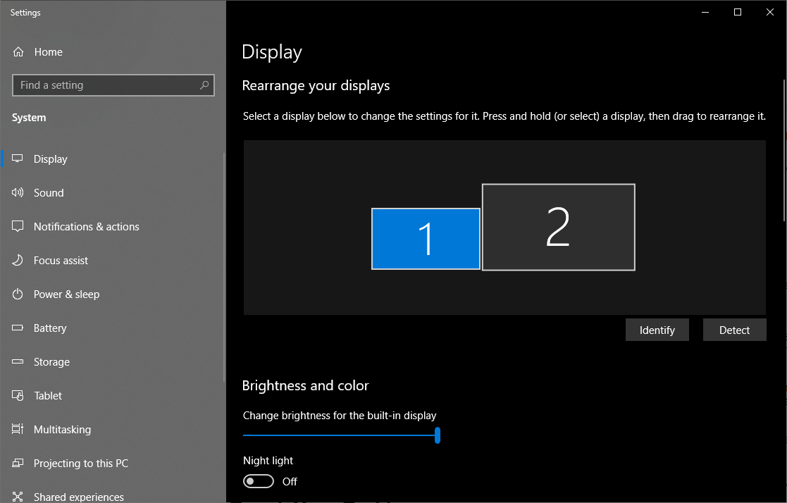 display settings