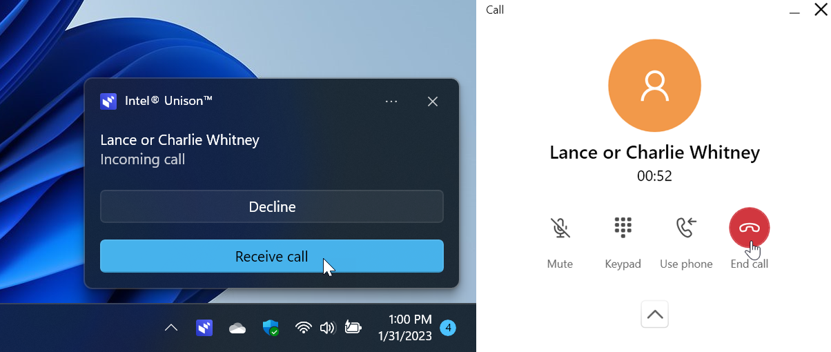 Receive a phone call