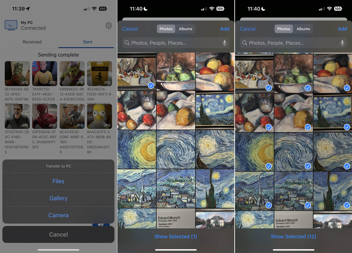 Transfer existing photos