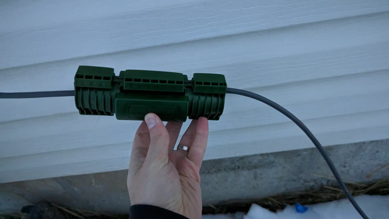 Starlink cable repaired and closed up tight against the elements.