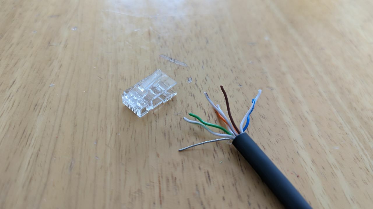 Starlink cable cut and stripped