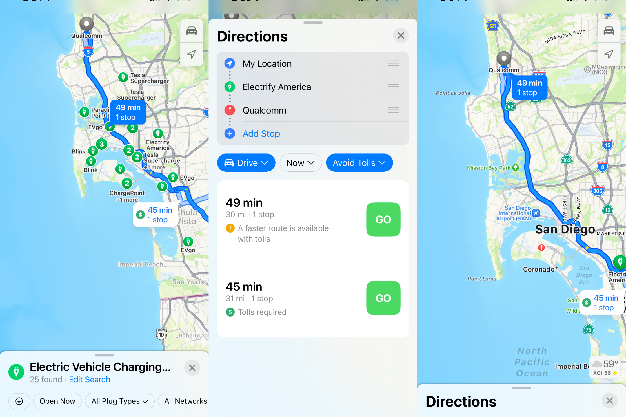 ev charging routing