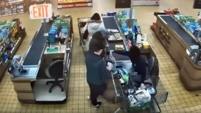 Overlay Card Skimmer Installation in Supermarket