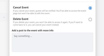 Delete an Event on Facebook