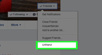 Unfriend on Facebook