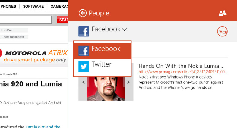 Sharing from Windows 8