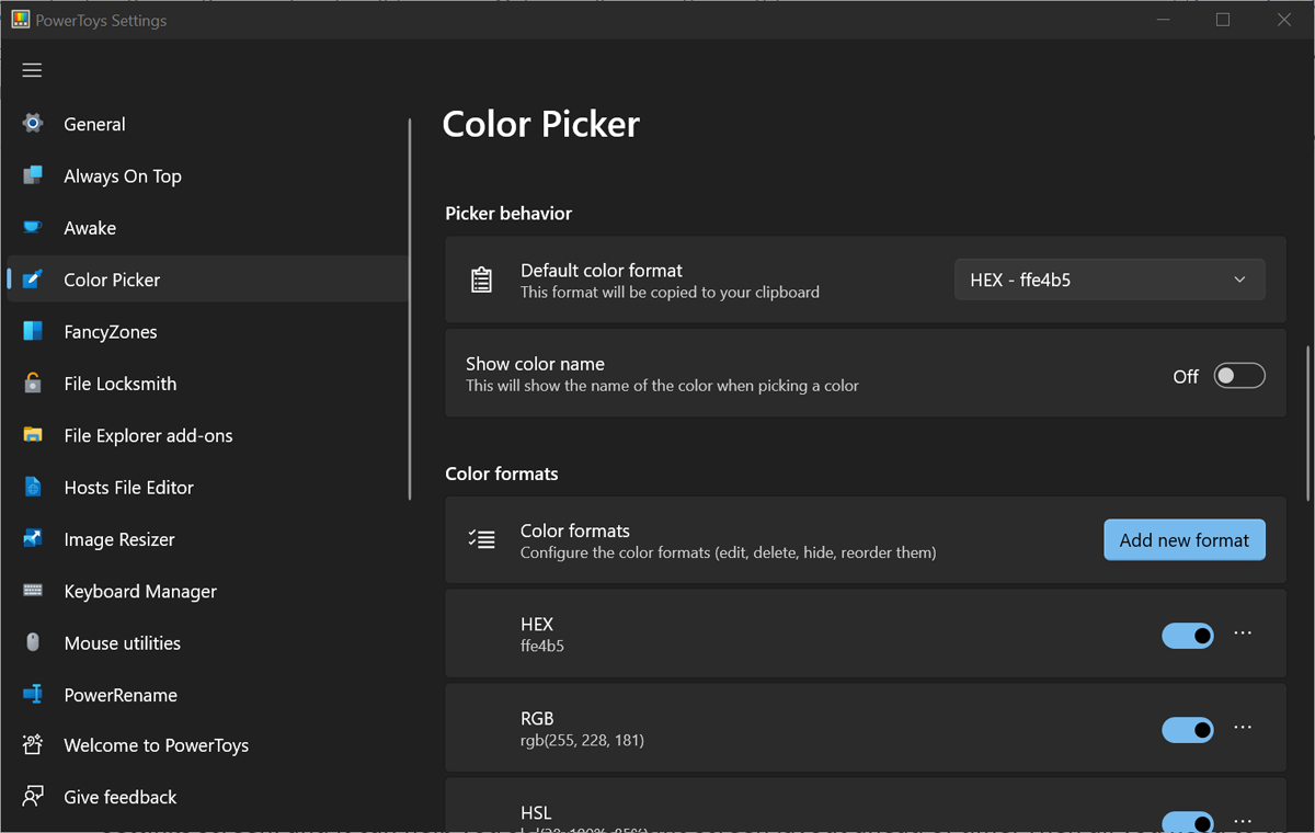 Continue to set up Color Picker