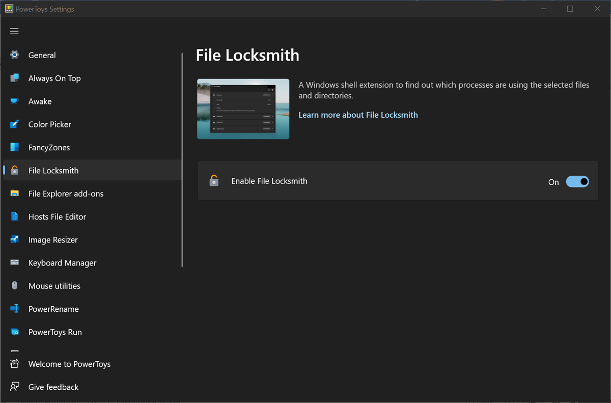 Set up File LockSmith