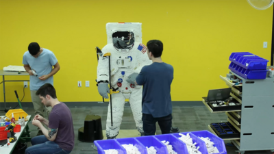 Life-size Lego moon man