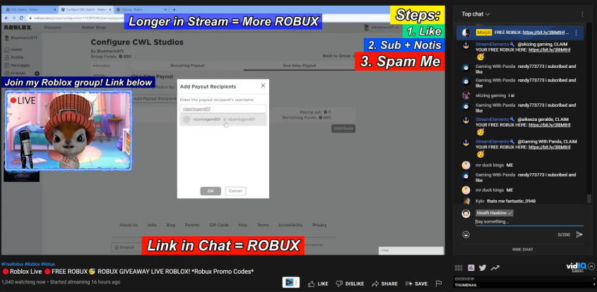 Roblox scams