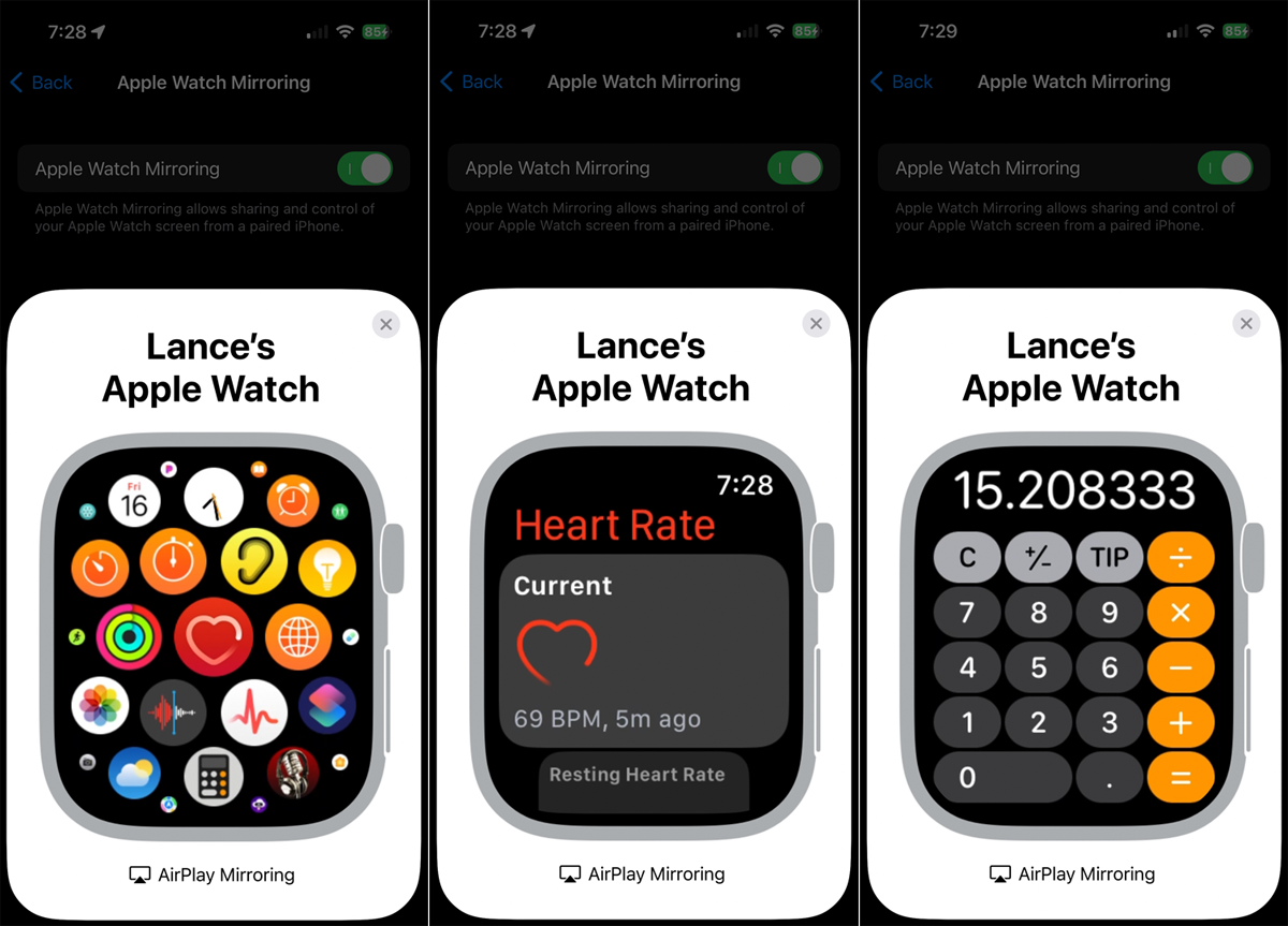 Tap an icon or feature