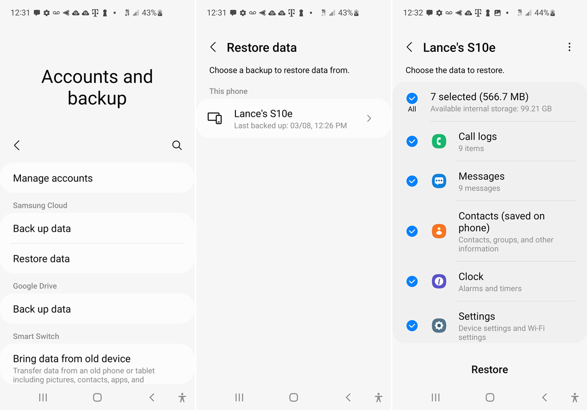 Restore With Your Manufacturer’s Account