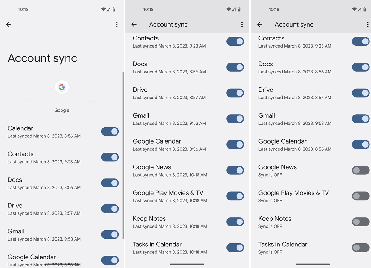 Uncheck any data to exclude