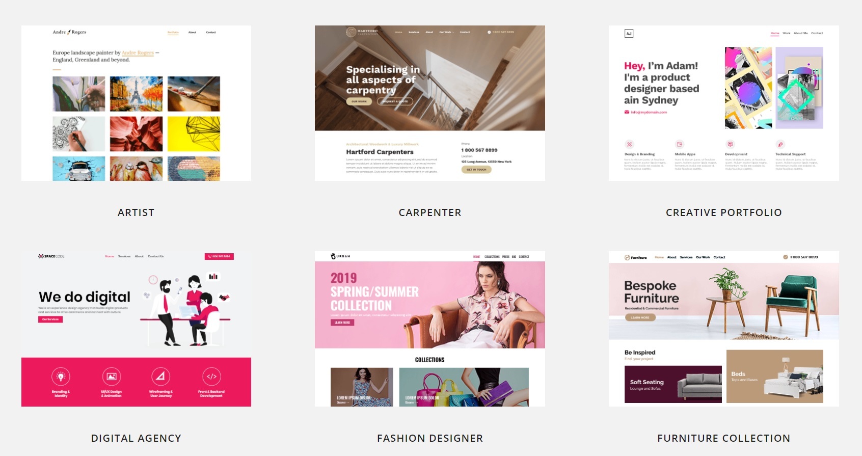 The website templates are what you'd expect these days