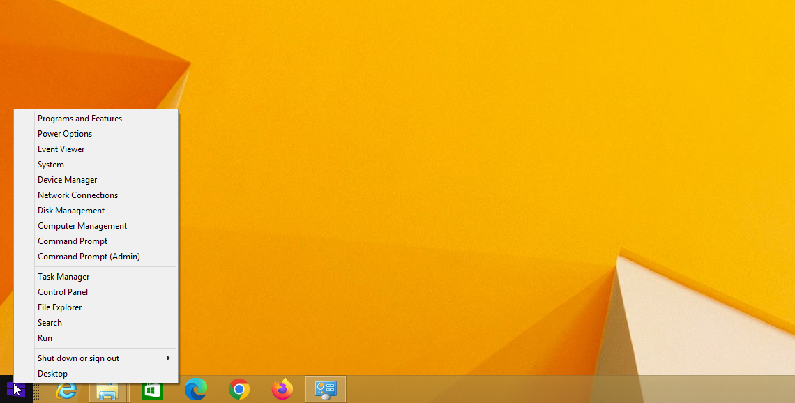 The Windows 8.1 Power User Menu