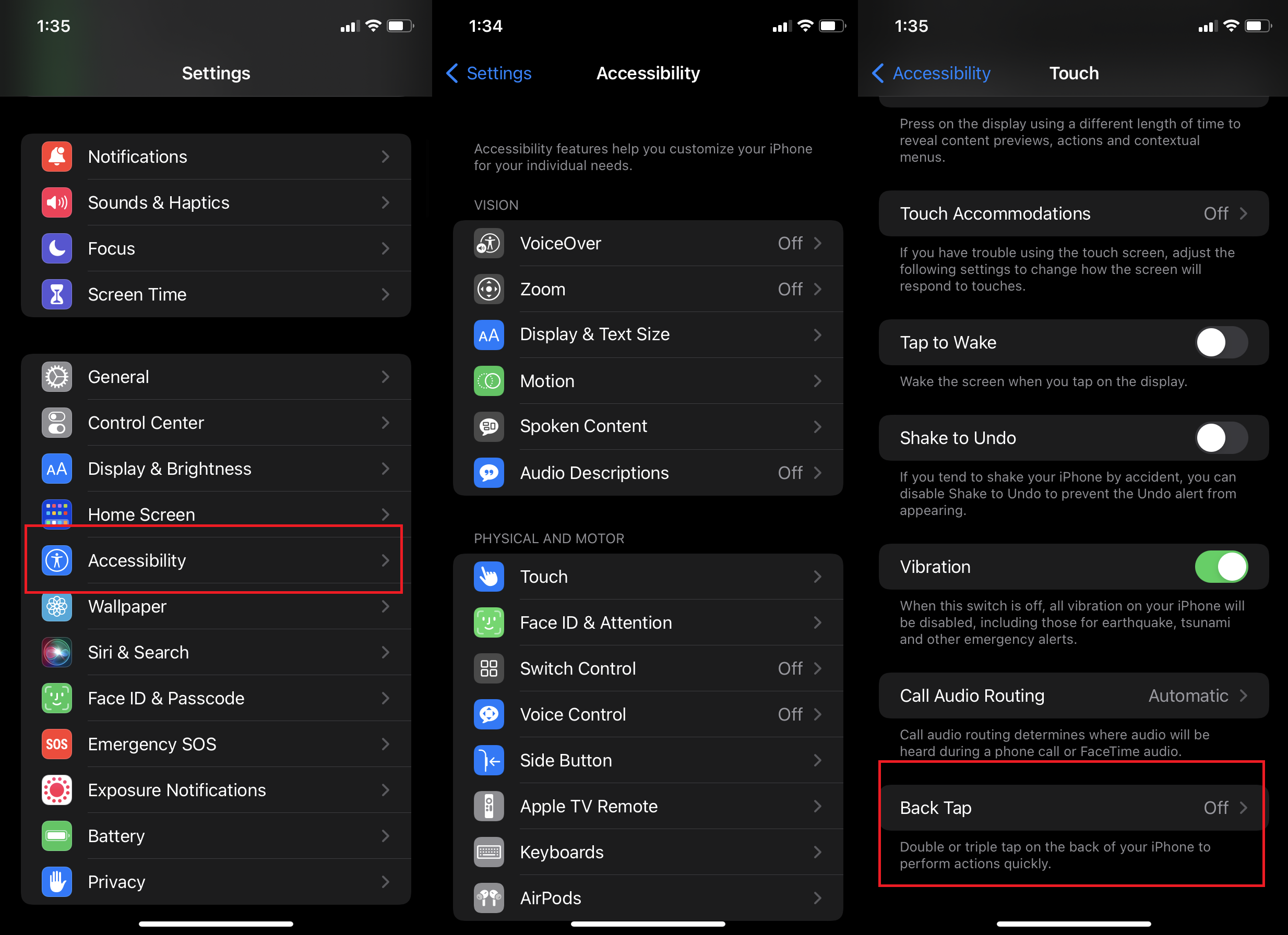 accessibility settings on iphone