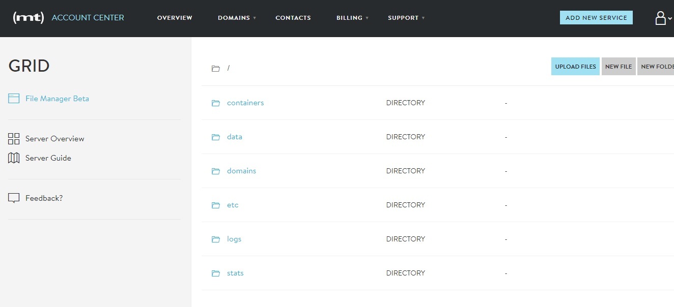 Media Temple Grid back end