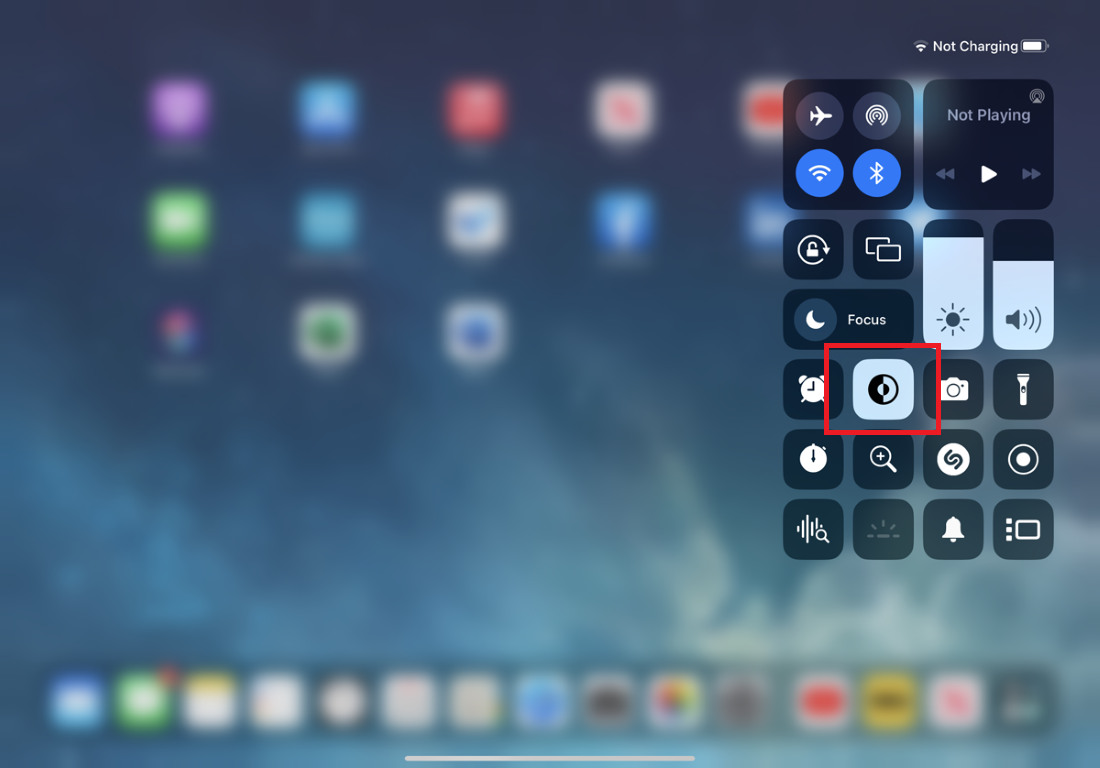 Enable Dark mode from Control Center