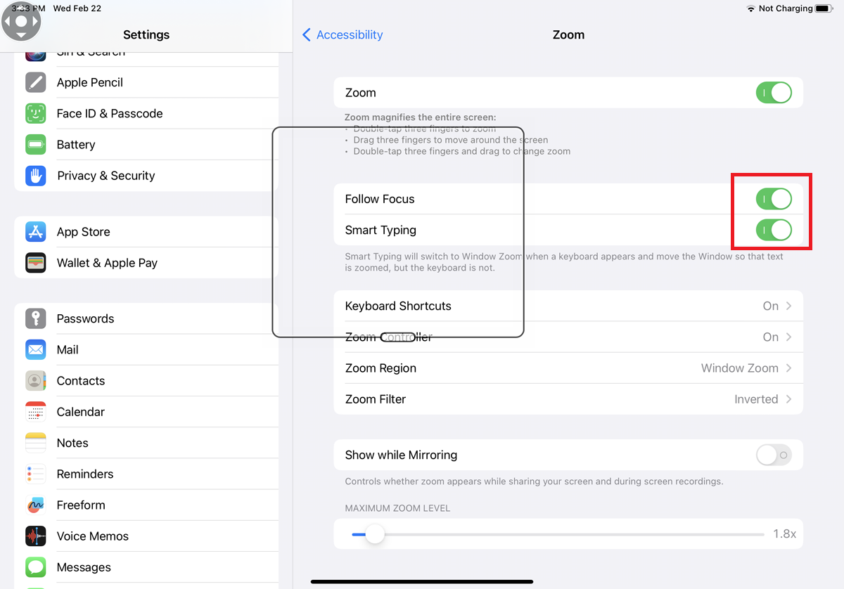 Turn on Smart Typing