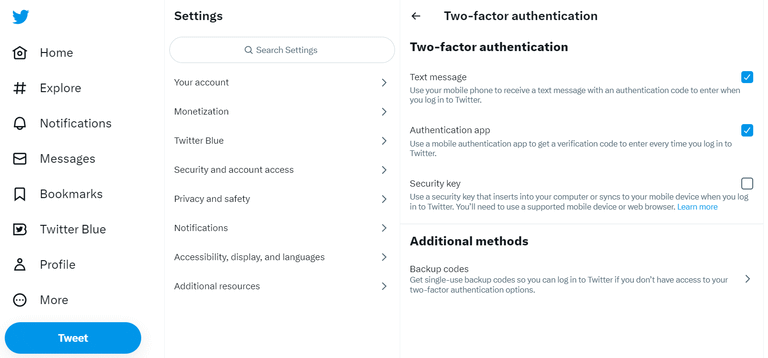 Twitter Two-Factor Authentication