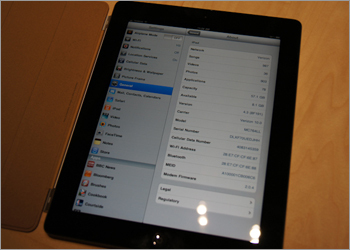 iPad 2 Settings
