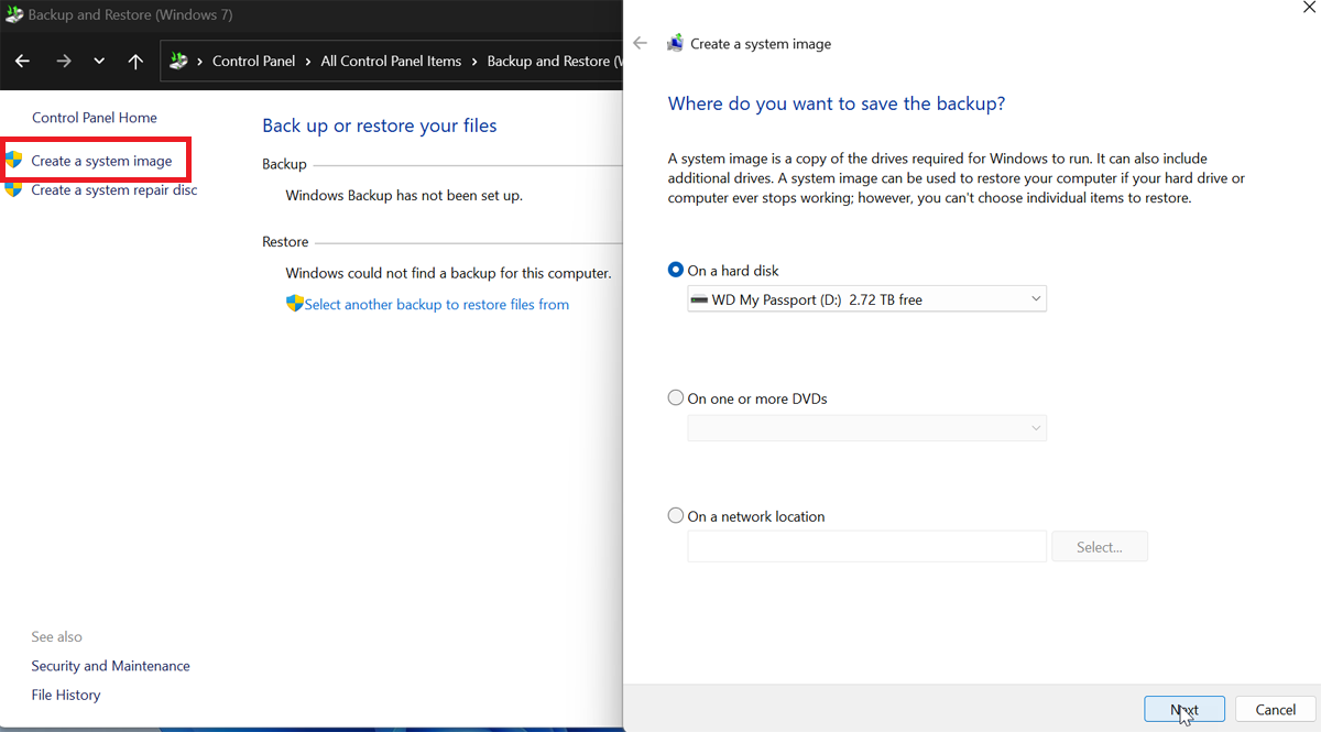 Create a system image