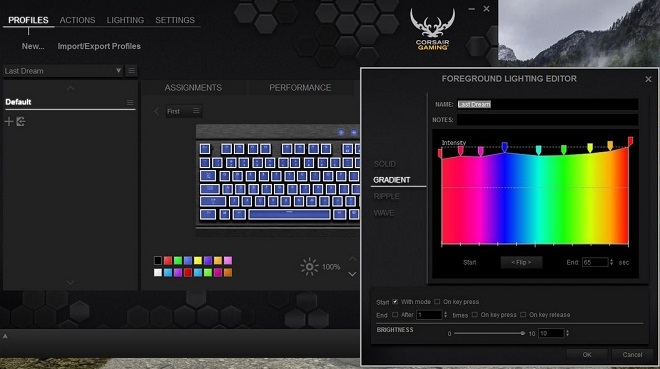 Corsair Gaming K65 RGB (Lighting