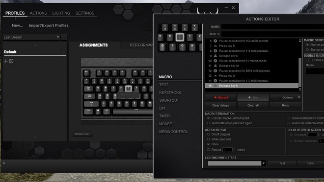 Corsair Gaming K65 RGB (Actions