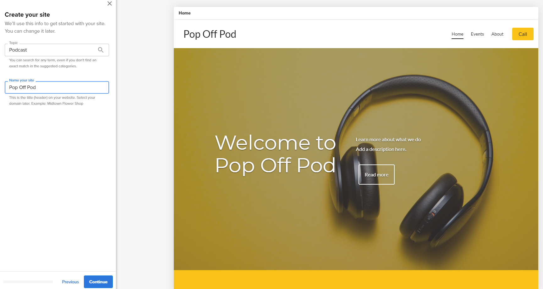 Bluehost website builder template