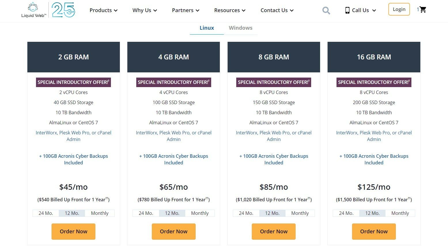 Managed VPS hosting plans