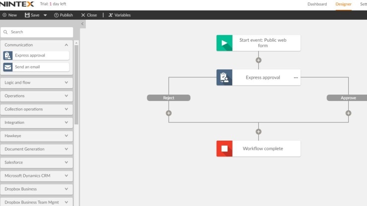 Nintex Workflow Cloud--Workflow Designe