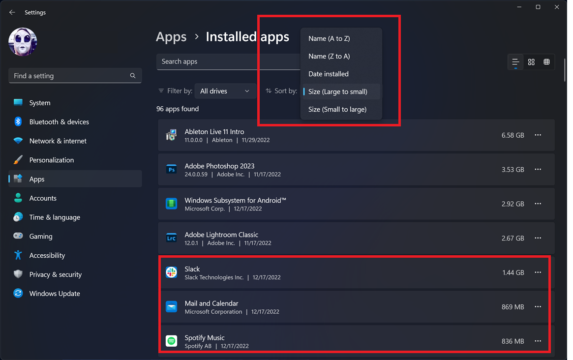 Stop Apps from Hogging Your Windows 11 Disk Space: List Installed Apps