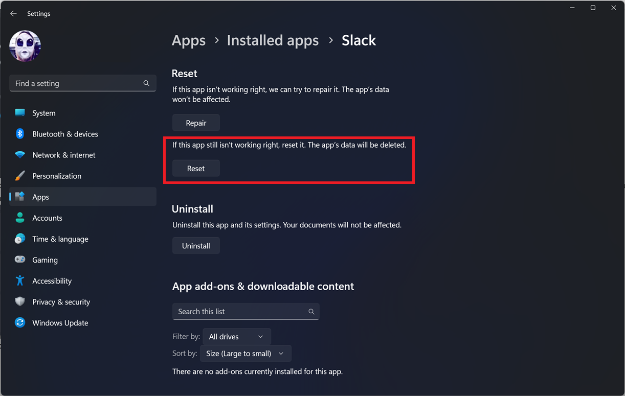 Stop Apps from Hogging Your Windows 11 Disk Space: Reset