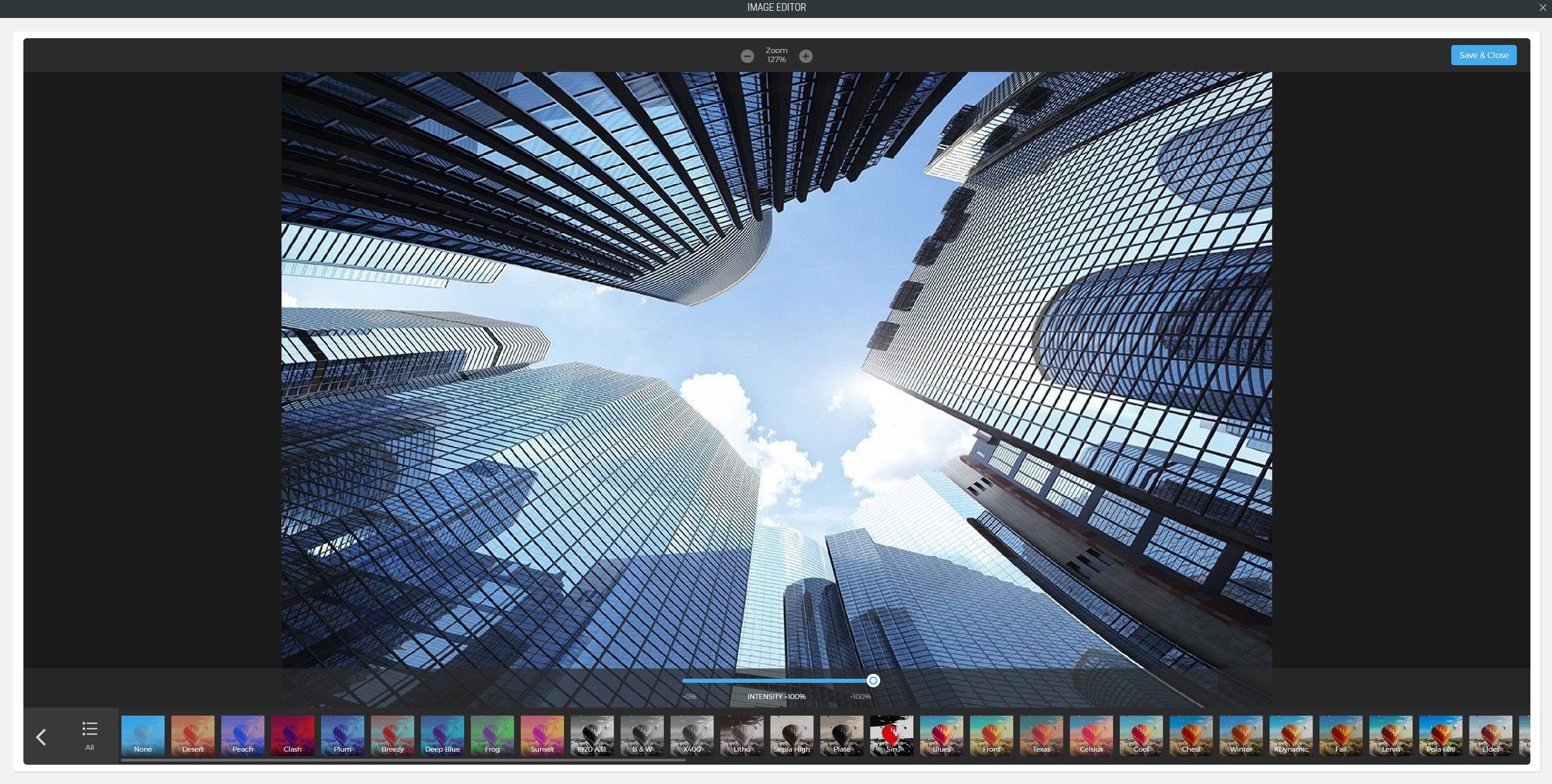Duda's image editing is built-in