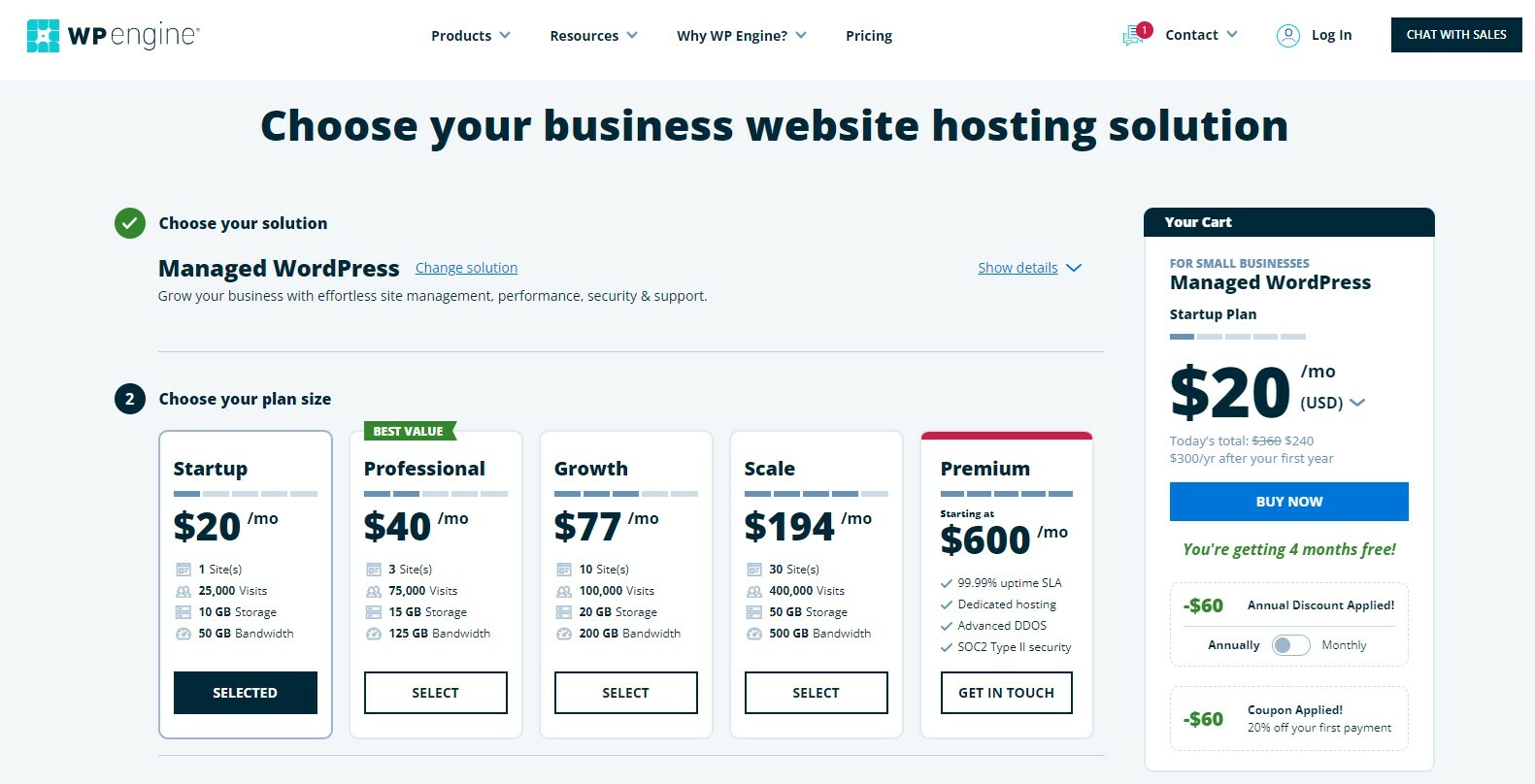 WP Engine's plans and features
