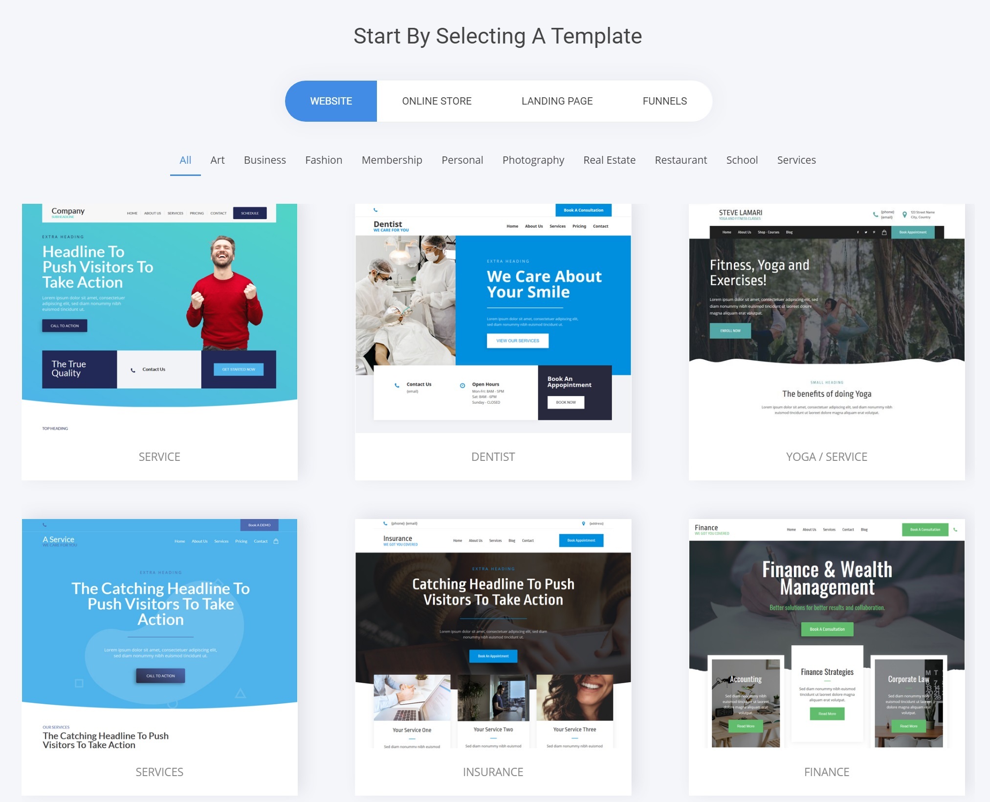 Simvoly's template are clean, but a little boring