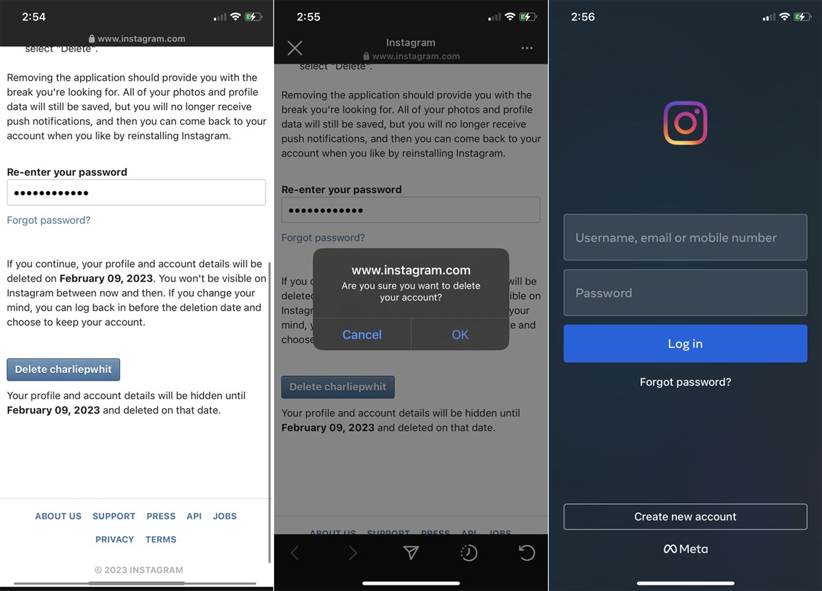 Confirm the deletion