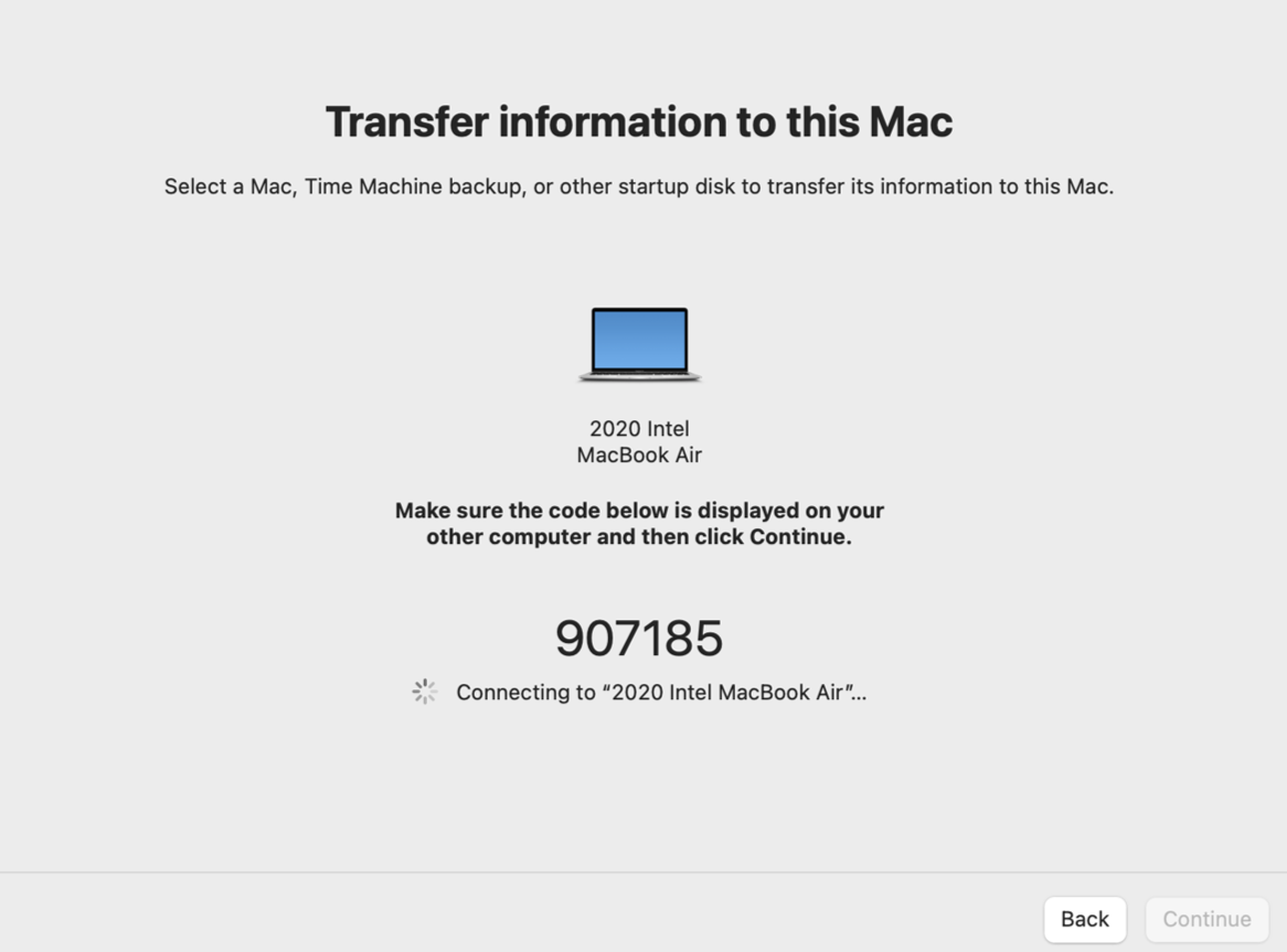 Click the icon for your old Mac
