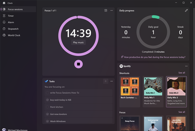 Connect Spotify to Windows 11 Focus Sessions