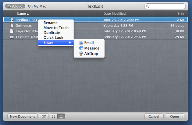 Mountain Lion's Cloud Service: iCloud