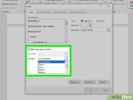 Image titled Create an Index in Word Step 18